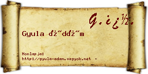Gyula Ádám névjegykártya